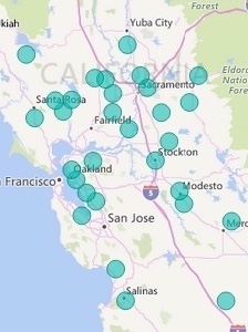 Screen shot of interactive map