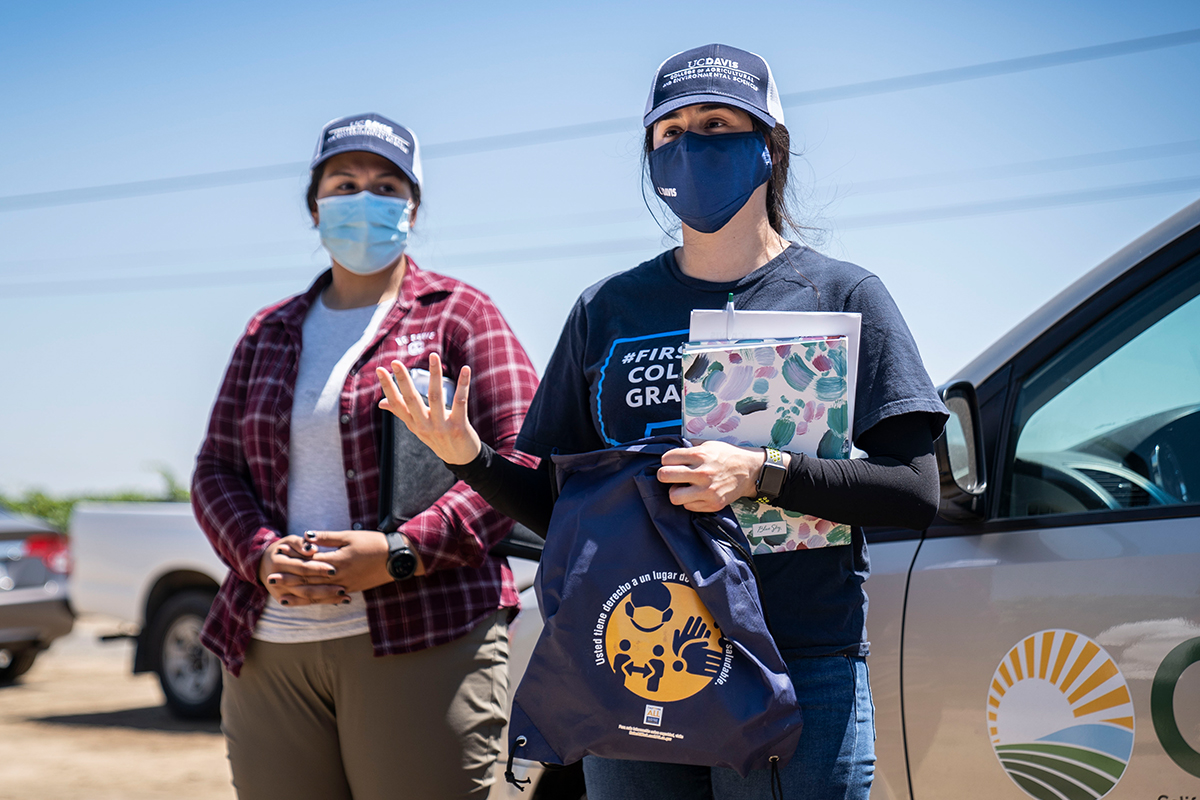 WCAHS Outreach Specialists training farmworkers in the field